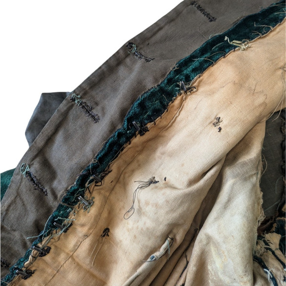 Antique Victorian 1890 Jacket Bodice Leg of Mutton Sleeve Velvet Double Breasted - Picture 5 of 16